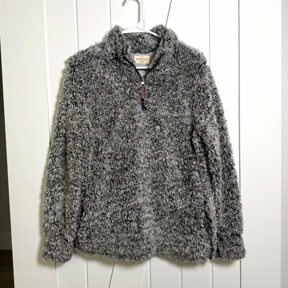 Weatherproof Vintage Women's Gray Fleece 1/4 Zip Pullover Sweatshirt Small Cozy